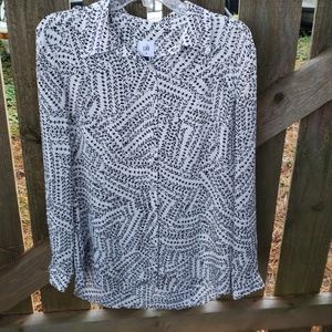 CAbi Split back Blouse Size M